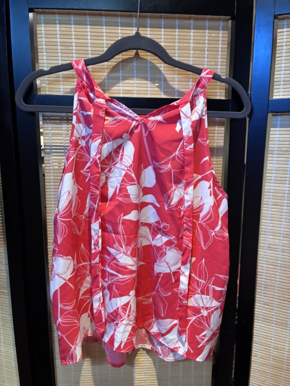 SHEIN Coral Floral Halter Tank Blouse Tie-Back NWT M